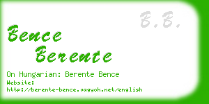 bence berente business card